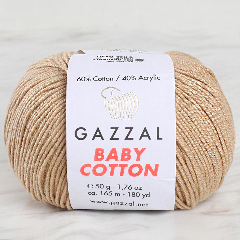 Gazzal Baby Cotton Koyu Bej Bebek Yünü - 3424